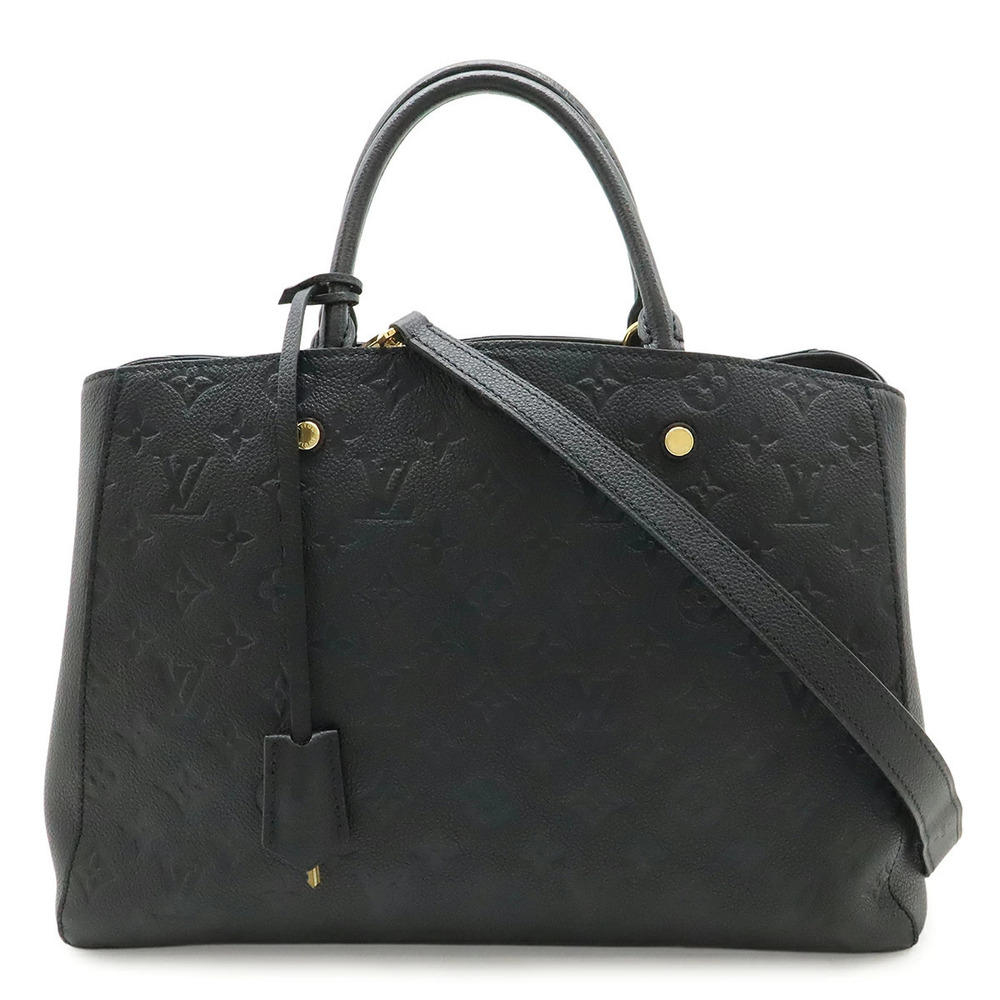 LOUIS VUITTON Monogram Empreinte Montaigne Handbag Tote Bag Shoulder Noir Black